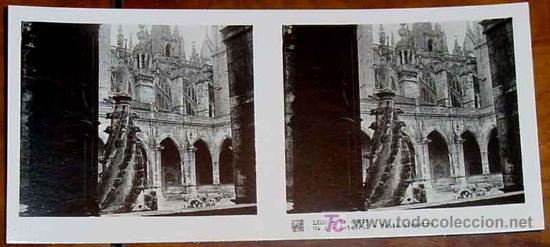 Fotografia antiga: ANTIGUA FOTO ESTEREOSCOPICA  DE LEON - COLECCION N. 32 - 1&ordf; SERIE - ED. RELLEY - CATEDRAL - N. 4.