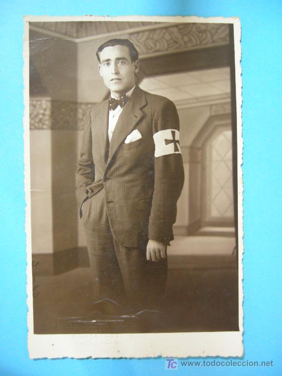 Fotografia antiga: fotografia de traje de cruz roja,tama&ntilde;o postal a&ntilde;os 40-50