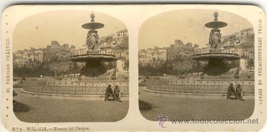 Fotografia antiga: (ES-23)FOTOGRAFIA DE MALAGA-FUENTE DEL PARQUE