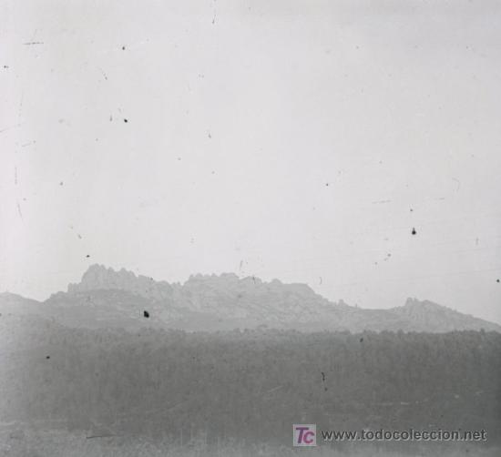 Fotografia antiga: MONTSERRAT. Negativo esteriosc&oacute;pico de cristal. Vista general de Montserrat. Circa 1925