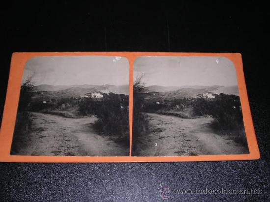 Alte Fotografie: VISTA ESTEREOSCOPICA DE LA HERMITA DE STA. CRISTINA DE LLORET DE MAR