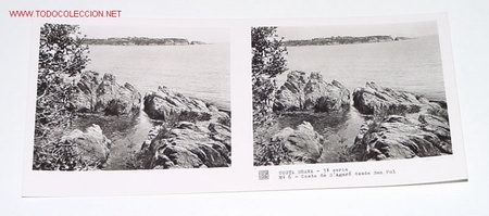 Fotografia antiga: ANTIGUA POSTAL ESTEREOSCOPICA - COSTA BRAVA 3&ordm; SERIE - MIDE 6X13 CMS - N&ordm; 6.