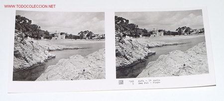 Fotografia antiga: ANTIGUA POSTAL ESTEREOSCOPICA - COSTA BRAVA 3&ordm; SERIE - MIDE 6X13 CMS - N&ordm; 5