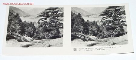 Fotografia antiga: ANTIGUA ESTEREOSCOPIA DE VALLES DE ESPOT Y DE SAN NICOLAU - PIRINEO DE LERIDA - MIDE 6X13 - 2&ordm; SERIE