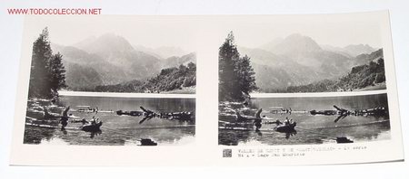 Fotografia antiga: ANTIGUA ESTEREOSCOPIA DE VALLES DE ESPOT Y DE SAN NICOLAU - PIRINEO DE LERIDA - MIDE 6X13 - 2&ordm; SERIE