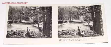 Fotografia antiga: ANTIGUA ESTEREOSCOPIA DE VALLES DE ESPOT Y DE SAN NICOLAU - PIRINEO DE LERIDA - MIDE 6X13 - 2&ordm; SERIE