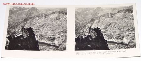 Fotografia antiga: ANTIGUA ESTEREOSCOPIA DE VALLES DE ESPOT Y DE SAN NICOLAU - PIRINEO DE LERIDA - MIDE 6X13 - 2&ordm; SERIE