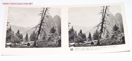Fotograf&iacute;a antigua: ANTIGUA ESTEREOSCOPIA DE VALLES DE ESPOT Y DE SAN NICOLAU - PIRINEO DE LERIDA - MIDE 6X13 - 2&ordm; SERIE