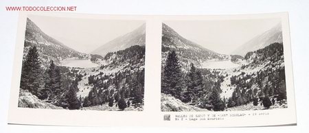 Antique Photography: ANTIGUA ESTEREOSCOPIA DE VALLES DE ESPOT Y DE SAN NICOLAU - PIRINEO DE LERIDA - MIDE 6X13 - 2&ordm; SERIE