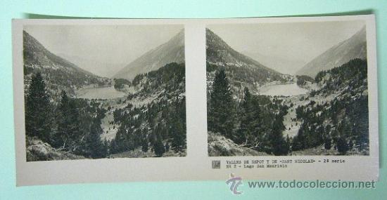Fotograf&iacute;a antigua: F78.-13x6  VALLES DE ESPOT Y DE SANT NICOLAU 2&ordf; SERIE N&ordm; 2 Lago de San Mauricio