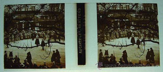 Photographie ancienne: ANTIGUA FOTOGRAFIA ESTEREOSCOPICA DE CRISTAL - ESTEREOCOPIA - AUCHATELET ON ATTEND - MIDE 10,5 X 4,5