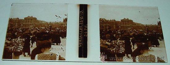 Photographie ancienne: ANTIGUA FOTOGRAFIA ESTEREOSCOPICA DE CRISTAL - ESTEREOCOPIA - VERSAILLES - MIDE 10,5 X 4,5 CMS, TAL