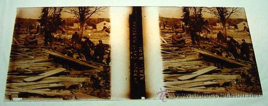 Fotografia antica: ANTIGUA FOTOGRAFIA ESTEREOSCOPICA DE CRISTAL - ESTEREOCOPIA - VERDUN CASHE MARCEU - MIDE 10,5 X 4,5