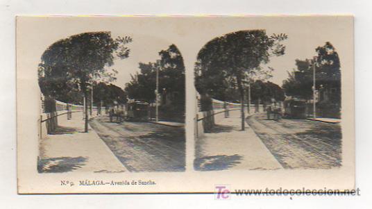 Alte Fotografie: VISTA ESTEREOSC&Oacute;PICA. M&Aacute;LAGA. AVENIDA DE SANCHA. (COL. A. MART&Iacute;N).