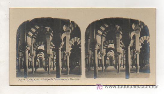 Fotograf&iacute;a antigua: VISTA ESTEREOSC&Oacute;PICA. C&Oacute;RDOBA. BOSQUE DE COLUMNAS EN LA MEZQUITA. (COL. A. MART&Iacute;N).