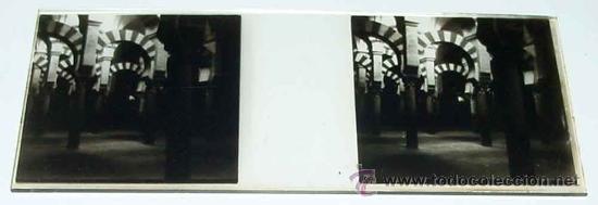 Antique Photography: ANTIGUA FOTOGRAFIA ESTEREOSCOPICA EN CRISTAL DE CORDOBA - MEZQUITA - MIDE 10,8 X 4,5 CMS.