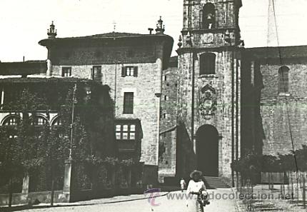 Fotografia antica: FOTO ESTEREOSCOPICA CRISTAL 45X110  VERGARA (GIPUZCUA) PLAZA E IGLESIA