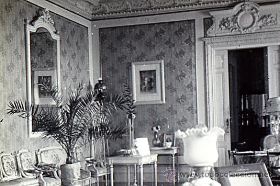 Fotografia antica: FOTO ESTEREOSCOPICA CRISTAL 45X110 ZARAUS SALON HOTEL MARQUES DE AGUILAFUERTE