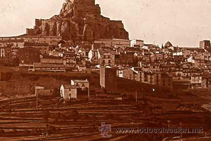 Fotografia antica: FOTO ESTEREOSCOPICA CRISTAL 60X130 PUEBLO CON FORTALEZA