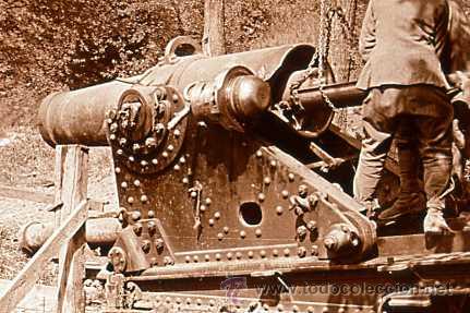Fotografia antica: FOTO ESTEREOSCOPICA CRISTAL 60X130 PRIMERA GUERRA MUNDIAL CARGANDO EL CA&Ntilde;ON