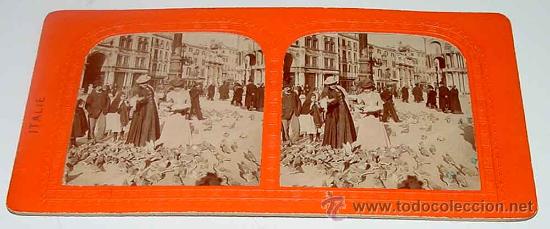 Antique Photography: ANTIGUA FOTOGRAFIA ESTEREOSCOPICA DE ITALIA - POSIBLEMENTE VENEZIA - MIDE 18 X 9 CMS.