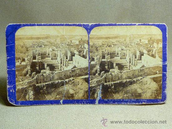 Photographie ancienne: FOTOGRAFIA, FOTO ESTEREOSCOPICA, POMPEYA, ITALIA, DESCUBRIMIENTOS, 8 X 16CM