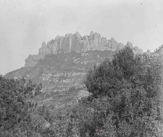 Fotografia antica: Montserrat. Monta&ntilde;a de Montserrat desde Vacarisses. Circa 1910