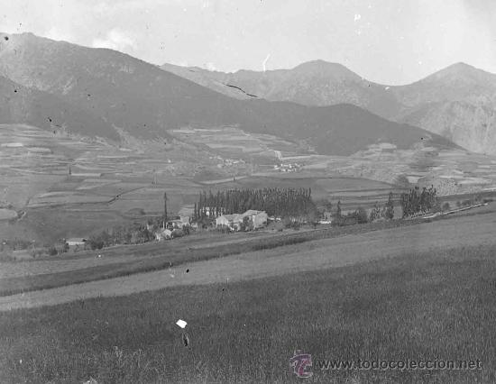 Fotografia antiga: Paisaje. Valle. Posiblemente zona del Montseny. Circa 1910