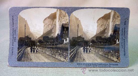 Antique Photography: FOTOGRAFIA, ESTEREOSCOPICA, LAUTERBRUNNEN, SUIZA, THE 'EUREKA' STEREOGRAPH, 1903