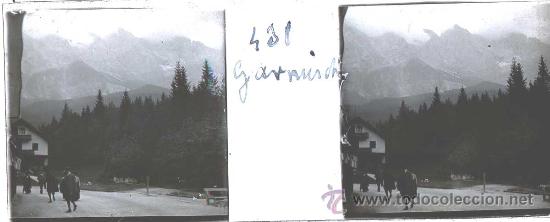 Fotografia antica: ANTIGUA FOTOGRAFIA ESTEREOSCOPICA DE CRISTAL DE Garmisch - Partenkirchen - ALEMANIA - MIDE 10,5 X 4,