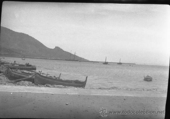 Fotograf&iacute;a antigua: BARCAS PLAYA CLIXE ACETATO NEGATIVO  6 X 9 cm.