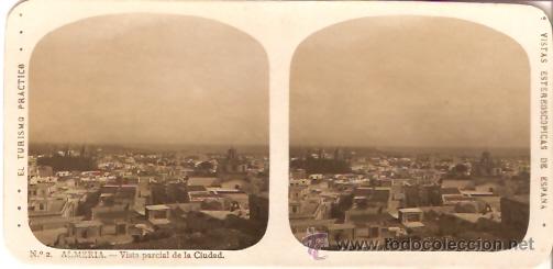 Fotografia antica: FOTOGRAFIA ESTEORCOSPICA ALMERIA VISTA PARCIAL DE LA CIUDAD