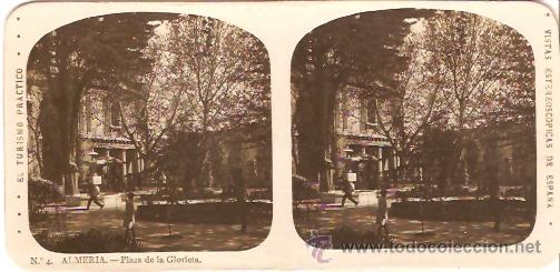 Fotografia antica: FOTOGRAFIA ESTEORCOSPICA ALMERIA PLAZA DE LA GLORIA