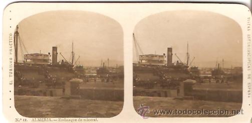Fotograf&iacute;a antigua: FOTOGRAFIA ESTEORCOSPICA ALMERIA EMBARQUE DE MATERIAL