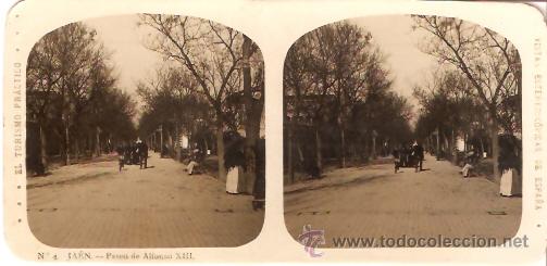 Fotograf&iacute;a antigua: FOTOGRAFIA ESTEORCOSPICA JAEN PASEO ALFONSO XIII