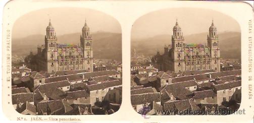 Fotograf&iacute;a antigua: FOTOGRAFIA ESTEORCOSPICA JAEN VISTA PANORAMICA