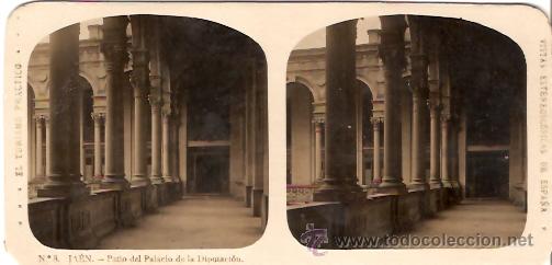 Fotograf&iacute;a antigua: FOTOGRAFIA ESTEORCOSPICA JAEN PATIO PALACIO DE LA DIPUTACION