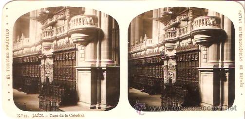 Fotograf&iacute;a antigua: FOTOGRAFIA ESTEORCOSPICA JAEN CORO DE LA CATEDRAL