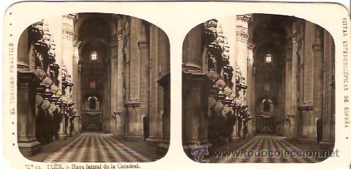 Fotograf&iacute;a antigua: FOTOGRAFIA ESTEORCOSPICA JAEN NAVE LATERAL DE LA CATEDRAL