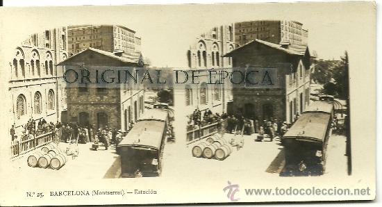 Fotografia antica: (ES-90)FOTOGRAFIA ESTEREOSCOPICA DE MONTSERRAT-ESTACION