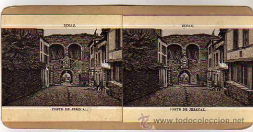 Fotografia antiga: ESTEROSCOPICA. WOODBURY TIPO. Dinan Porte de Jerzual.