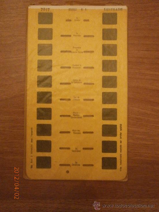Fotografia antiga: CARTON DIAPOSITIVAS STEREOSCOPE LESTRADE SEVILLE N&ordm; 1