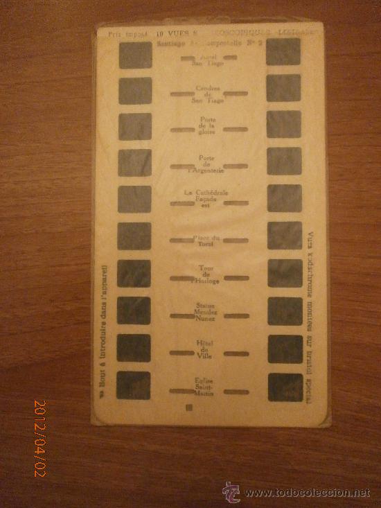 Fotografia antiga: CARTON DIAPOSITIVAS STEREOSCOPE LESTRADE SANTIAGO DE COMPOSTELLE N&ordm; 2