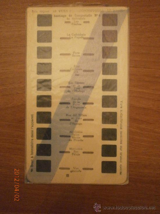 Fotografia antiga: CARTON DIAPOSITIVAS STEREOSCOPE LESTRADE SANTIAGO DE COMPOSTELLE N&ordm;1