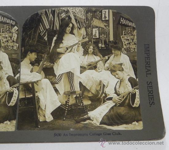 Antique Photography: ANTIGUA FOTOGRAFIA ESTEREOSCOPICA, N. 5430, MUCHACHAS DE COLEGIO, UNA ORQUESTA IMPROVISADA, PRINCIPI