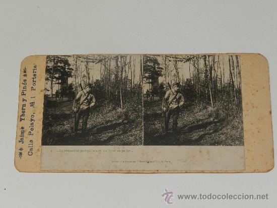 Antique Photography: (M-ALB2) VISTA ESTEREOSCOPICAEN 2 CARAS - CAZADOR , STEREO LE MERVEILLEUX , PARIS