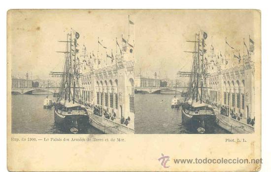 Fotograf&iacute;a antigua: exposition de  1900 .. Le Palais des Arm&eacute;es de Terre et de Mer ... Phot L. L.