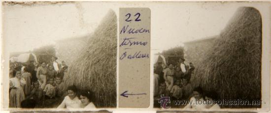 Fotograf&iacute;a antigua: NUMULITE CRI027 Estereosc&oacute;pico Paja Palleres Palla Se&ntilde;ora animada carro se&ntilde;or &eacute;poca