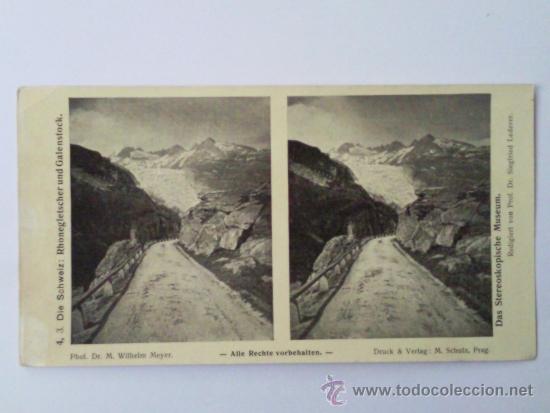 Fotografia antiga: ANTIGUA FOTOGRAFIA SUIZA, GLACIAR DE RODANO Y GALENSTOCK