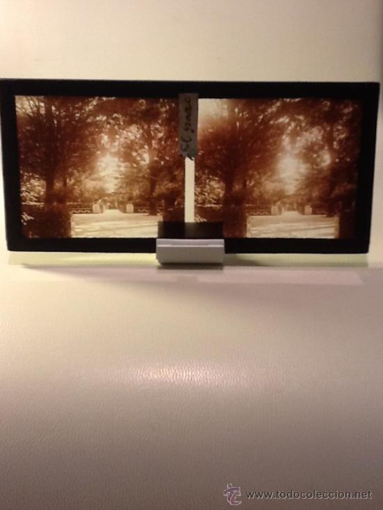 Alte Fotografie: Placa Estereoscopica Cristal (Foto Barcelona El Parc2)